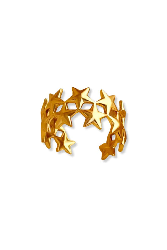 Anillo estrellas dorado