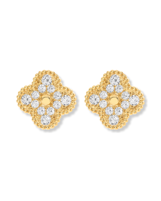 Aretes trebol zirconias