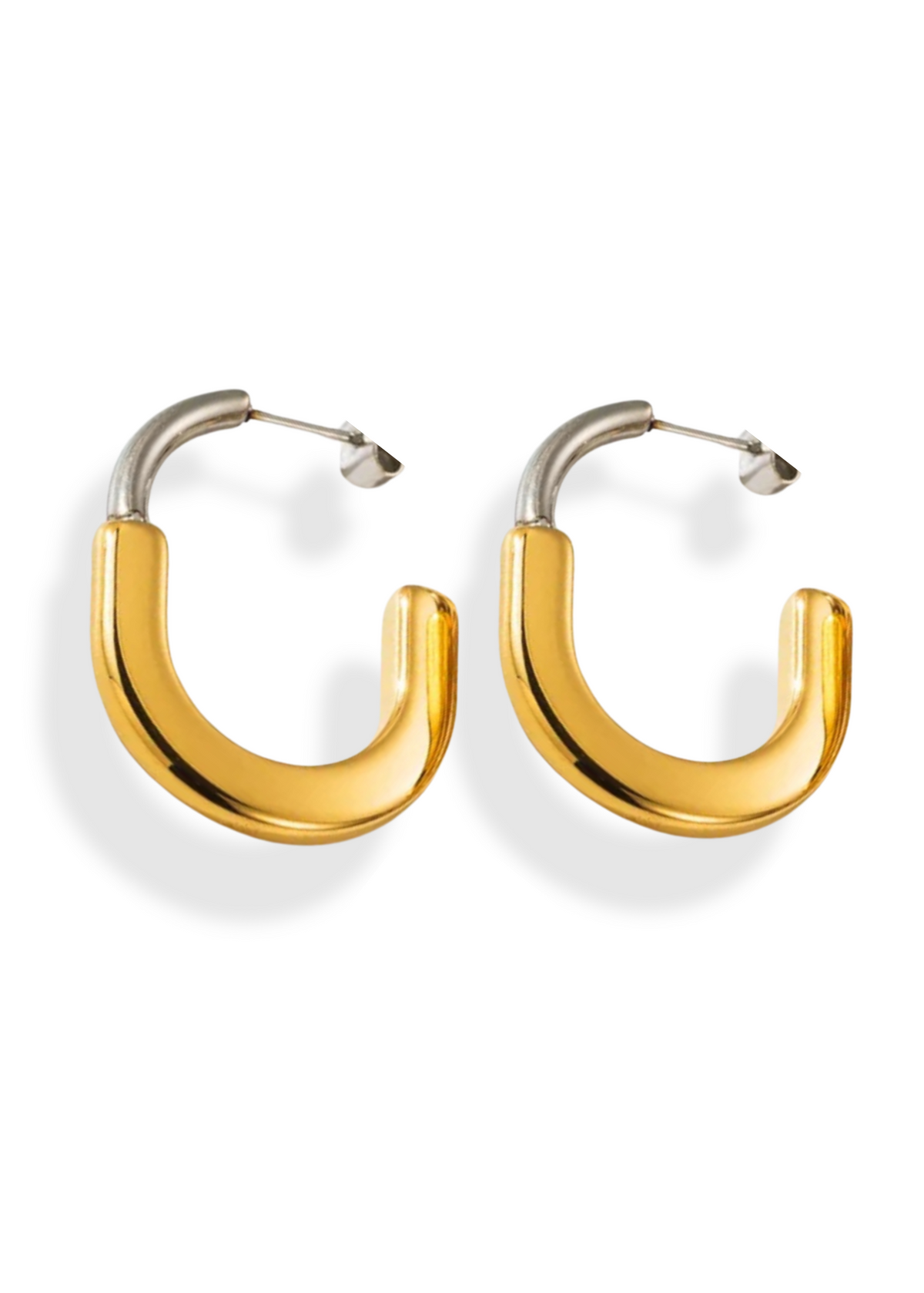 Lock aretes gold and silver