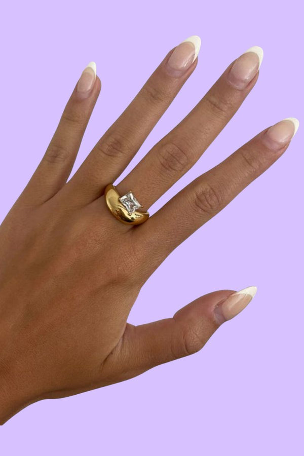 Anillo chunky zirconia