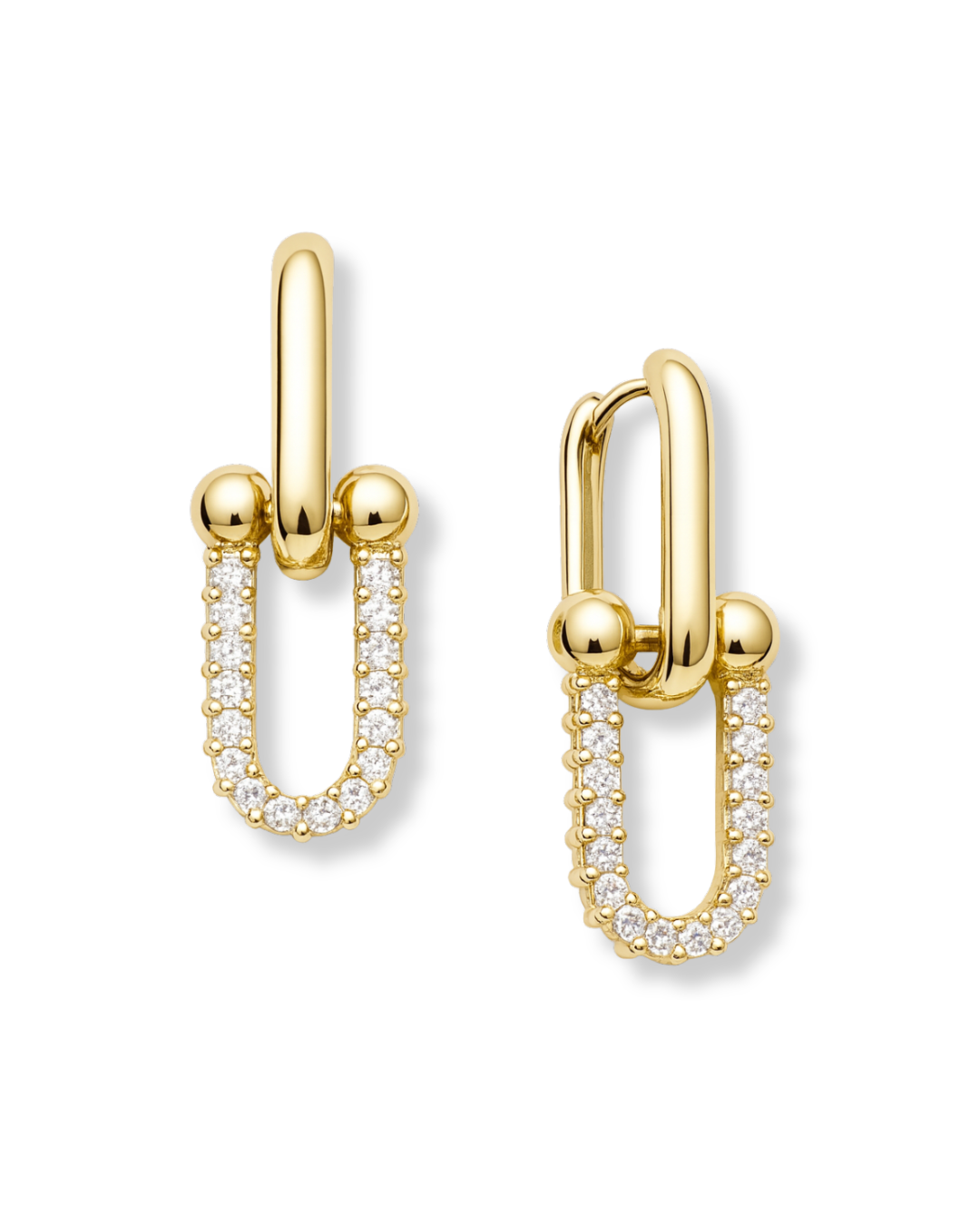 Aretes Double Link zirconias