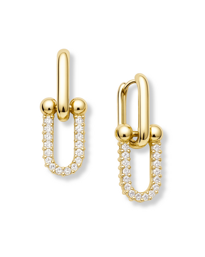 Aretes Double Link zirconias