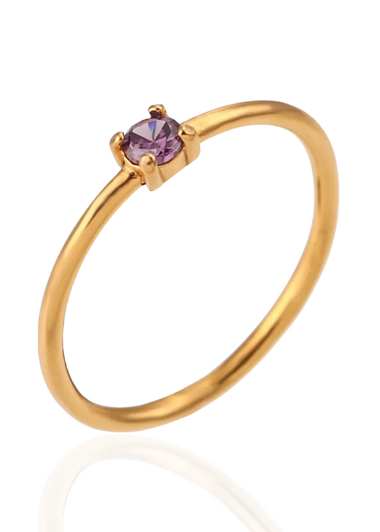 Birthstone delicate ring Febrero Amatista