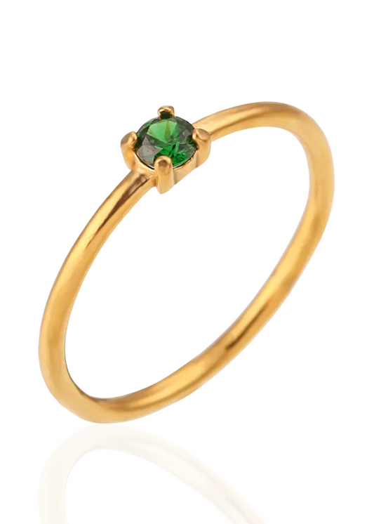 Birthstone delicate ring Mayo Esmeralda