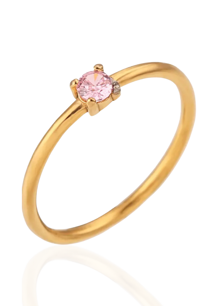 Birthstone delicate ring Octubre Turmalina