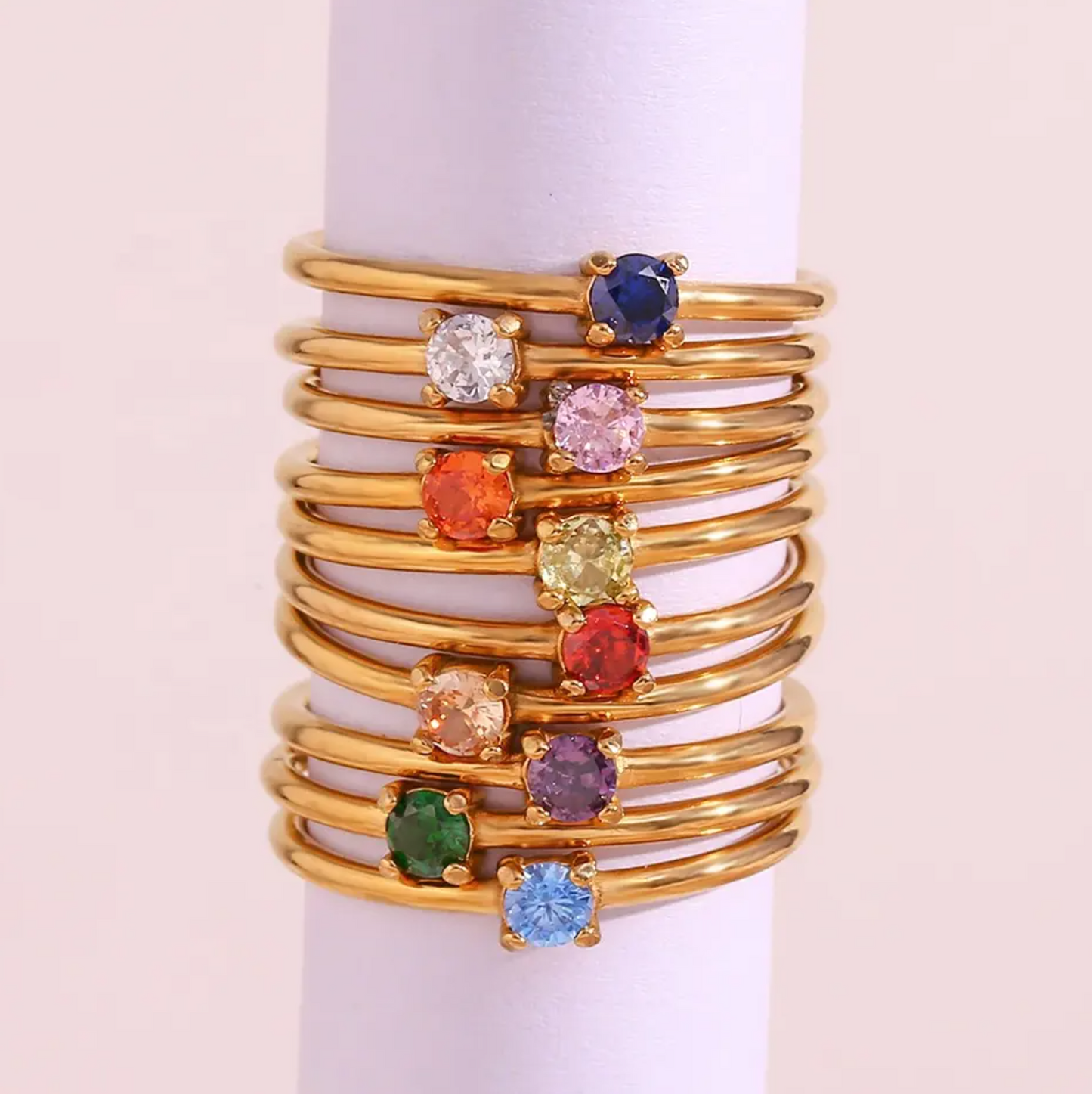 Birthstone delicate ring Noviembre Topacio