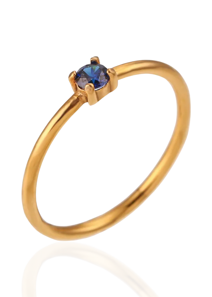 Birthstone delicate ring Septiembre Zafiro