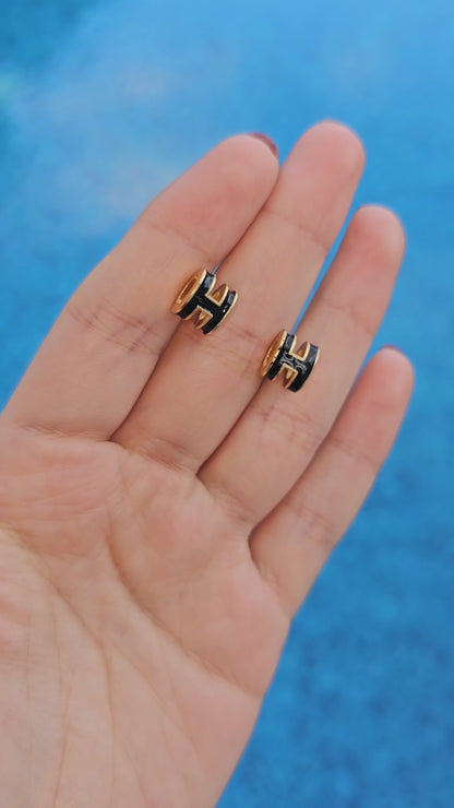 Aretes H negros
