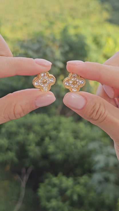 Aretes trebol zirconias