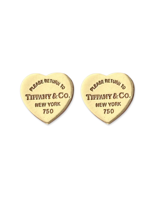 Aretes corazon return to tiffany dorados
