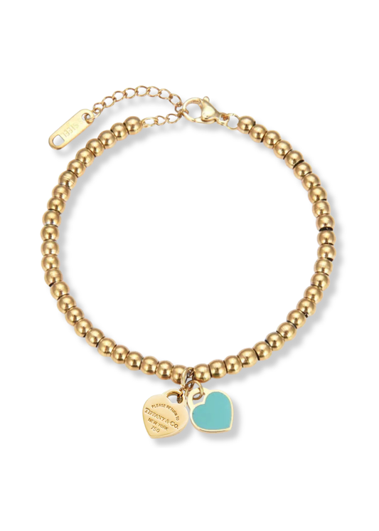 Corazon Tiffany dorado brazalete