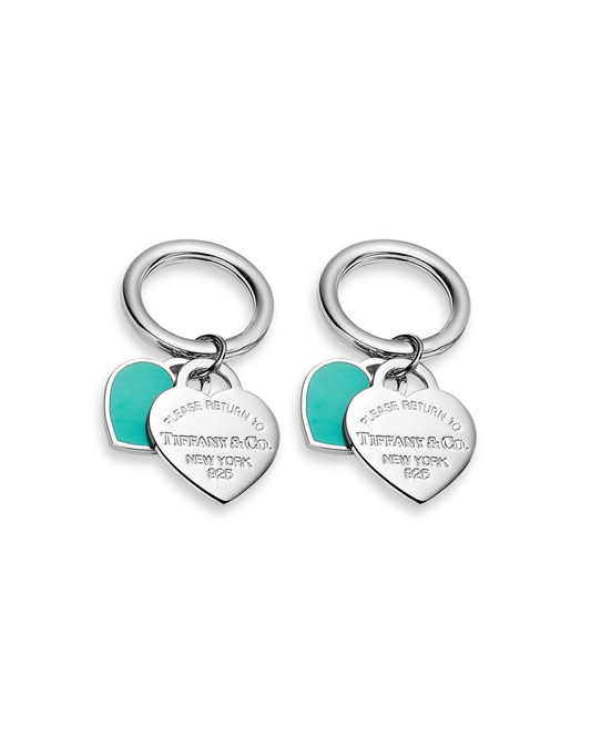 Aretes doble corazon return to tiffany plateados