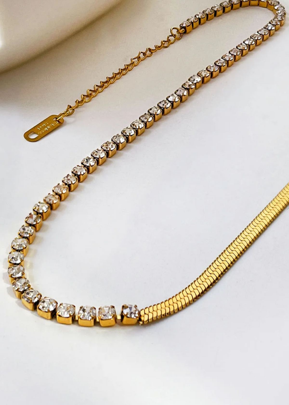 Snake tennis necklace