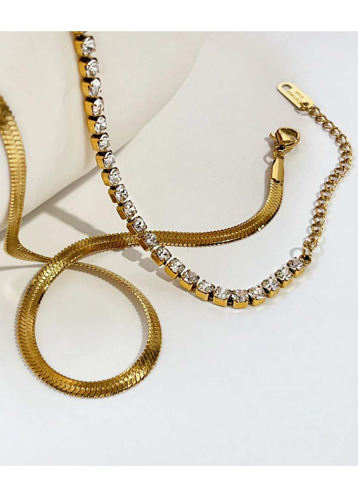 Snake tennis necklace