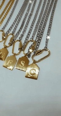THE LOCK INITIAL NECKLACE silver